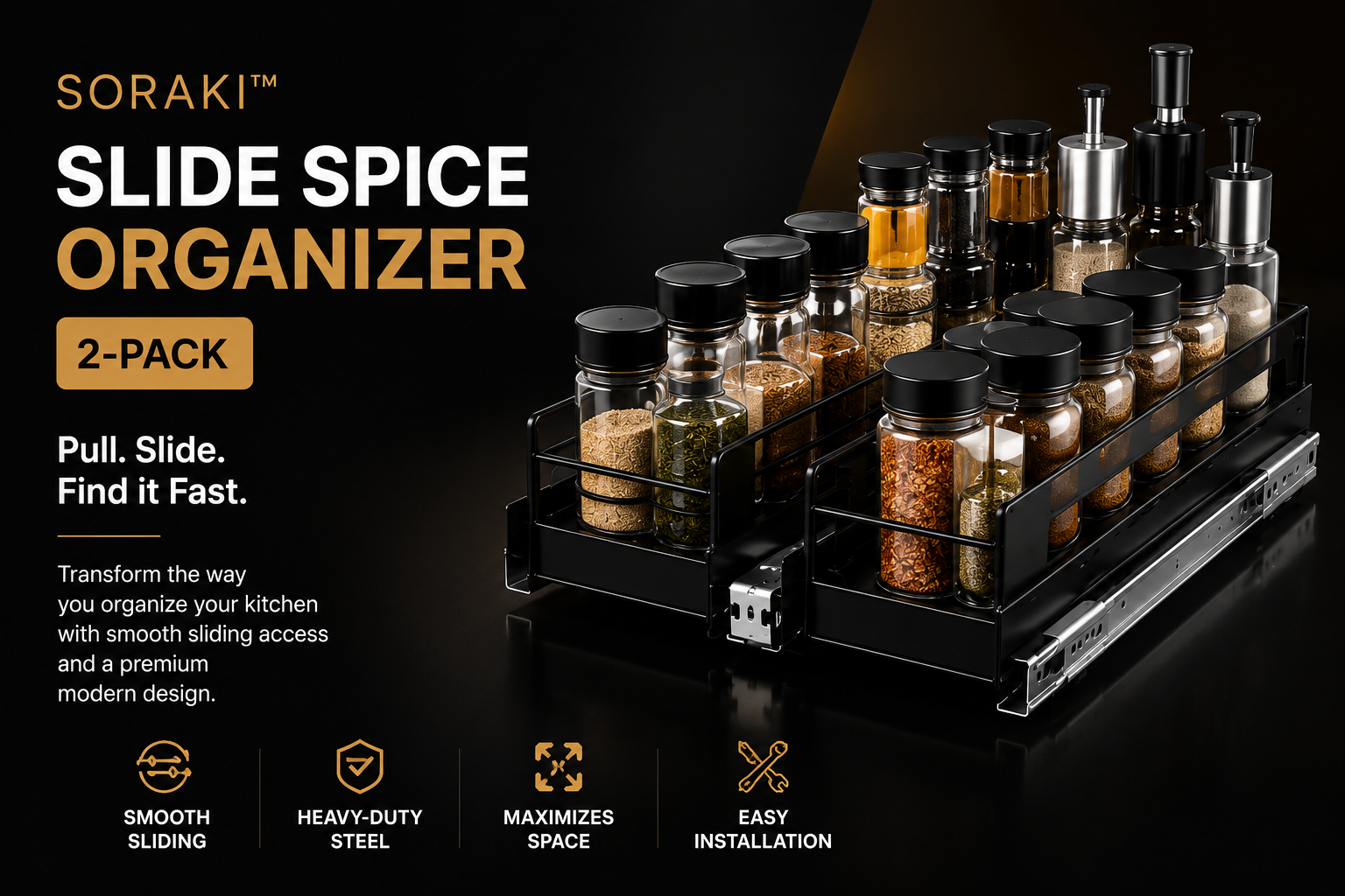 SORAKI™ Slide Spice Organizer (2-Pack)