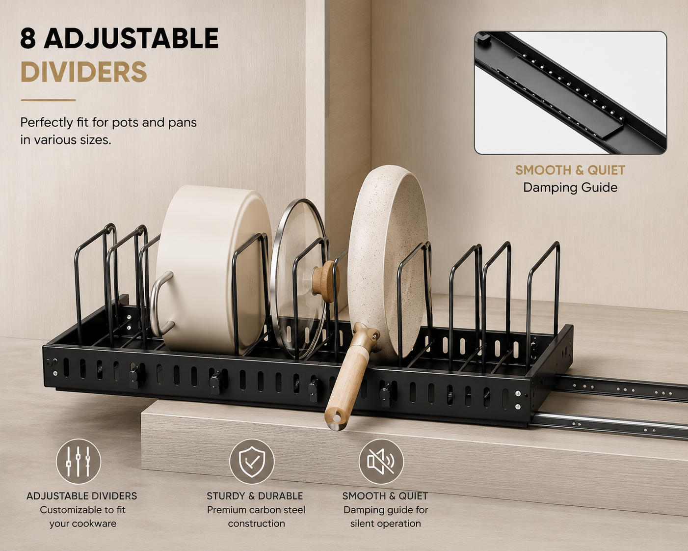 SORAKI™ Pull-Out Pots & Pans Organizer