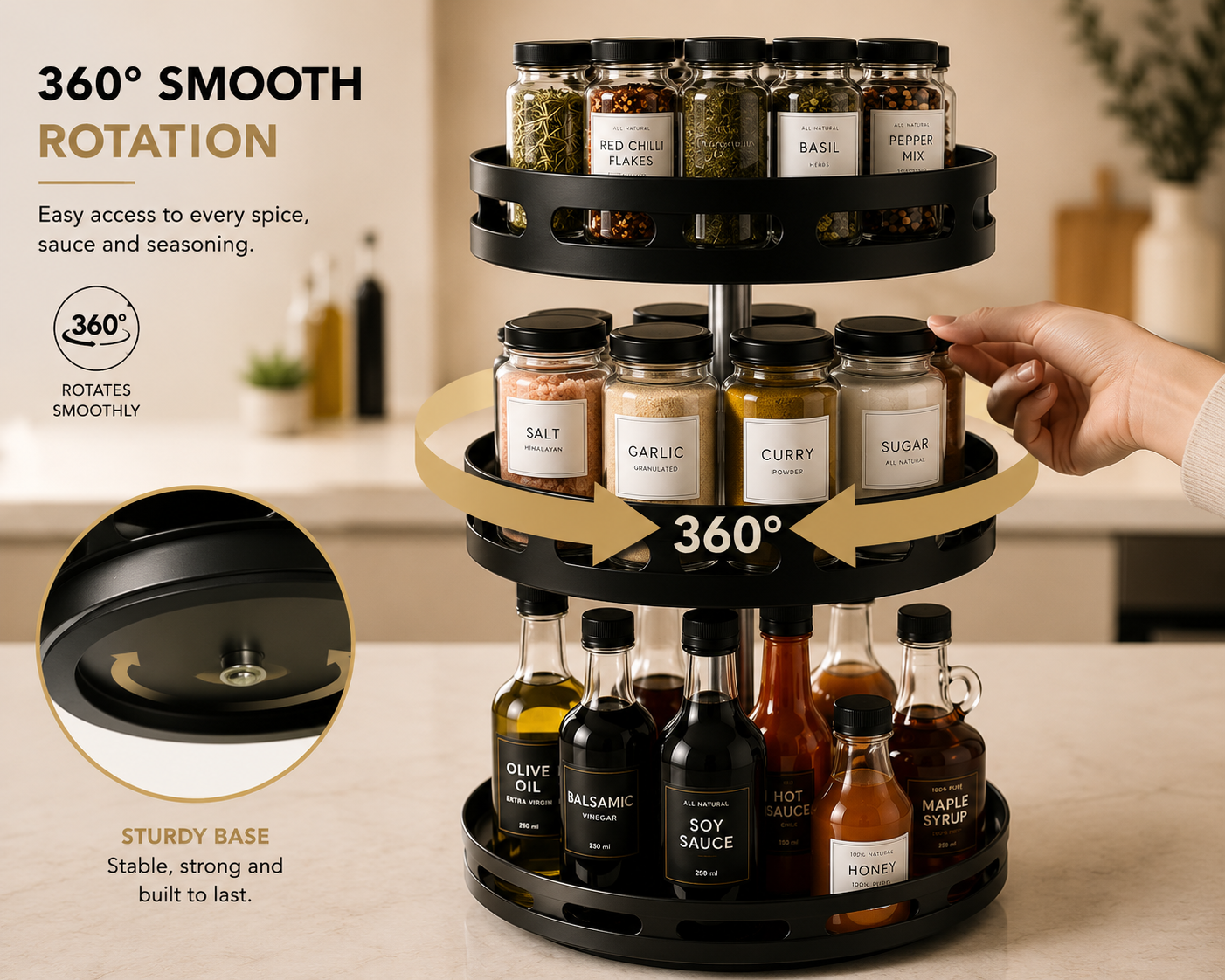 SORAKI™ 360° Rotating Spice Organizer