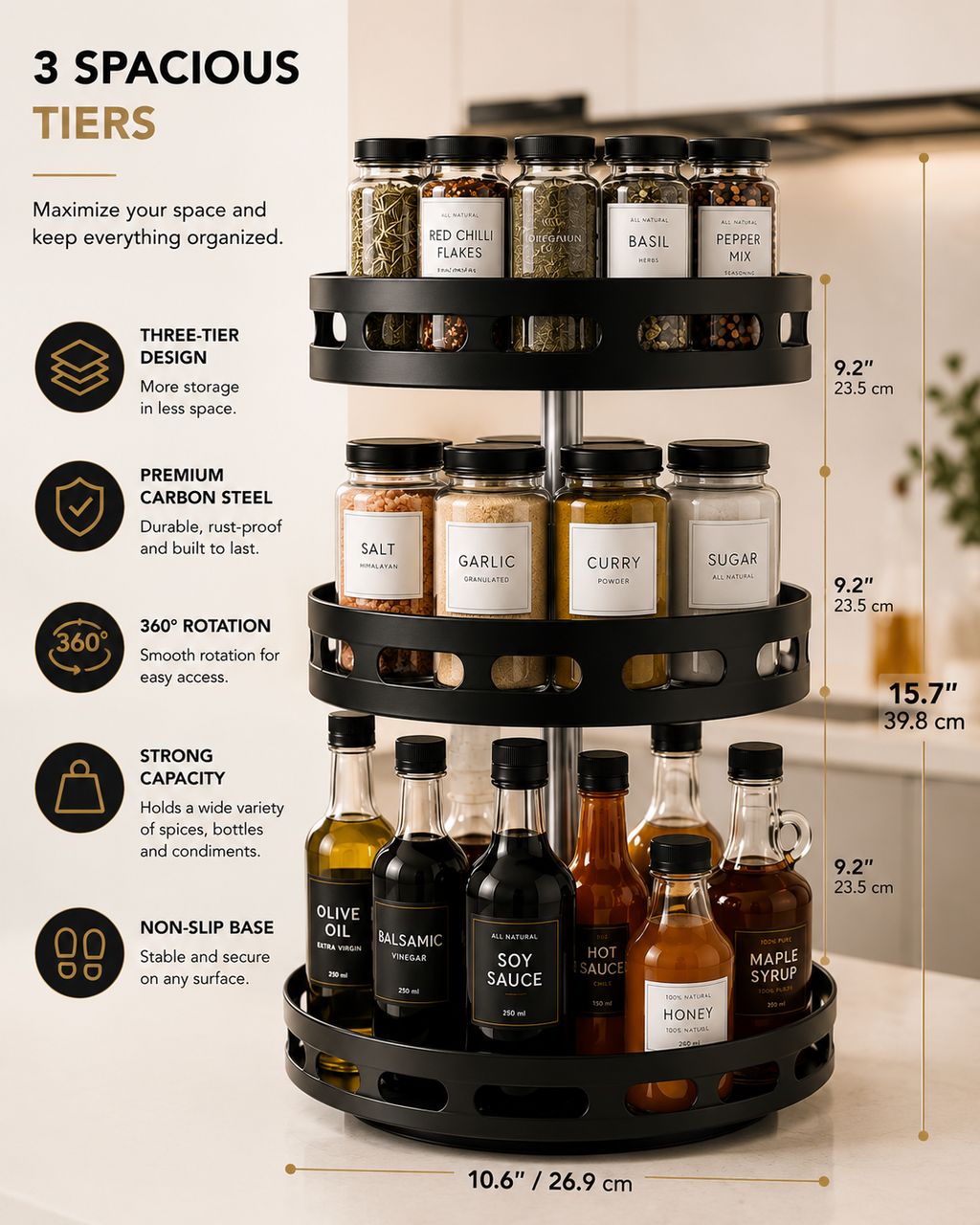 SORAKI™ 360° Rotating Spice Organizer