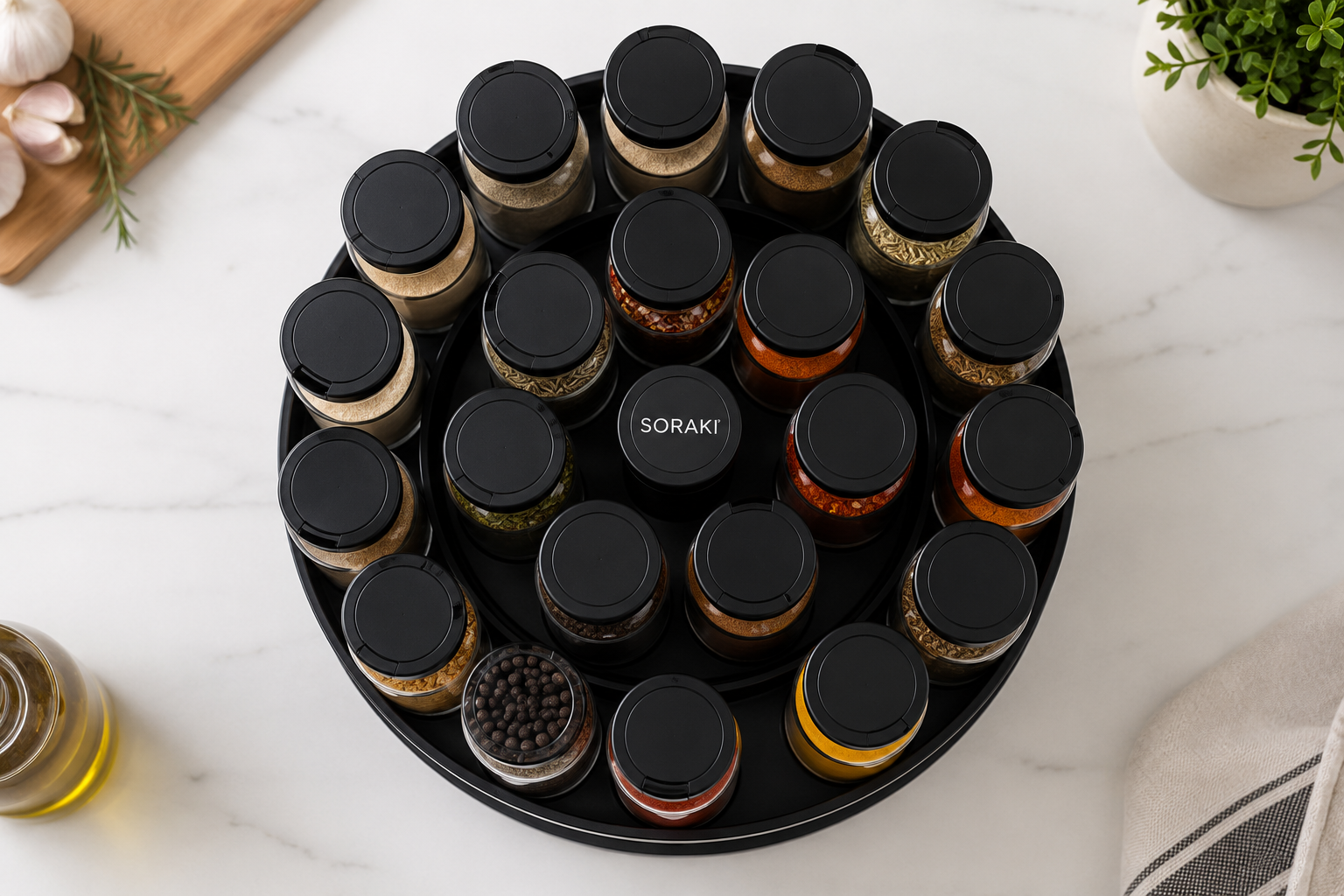 SORAKI™ 360° Rotating Spice Organizer
