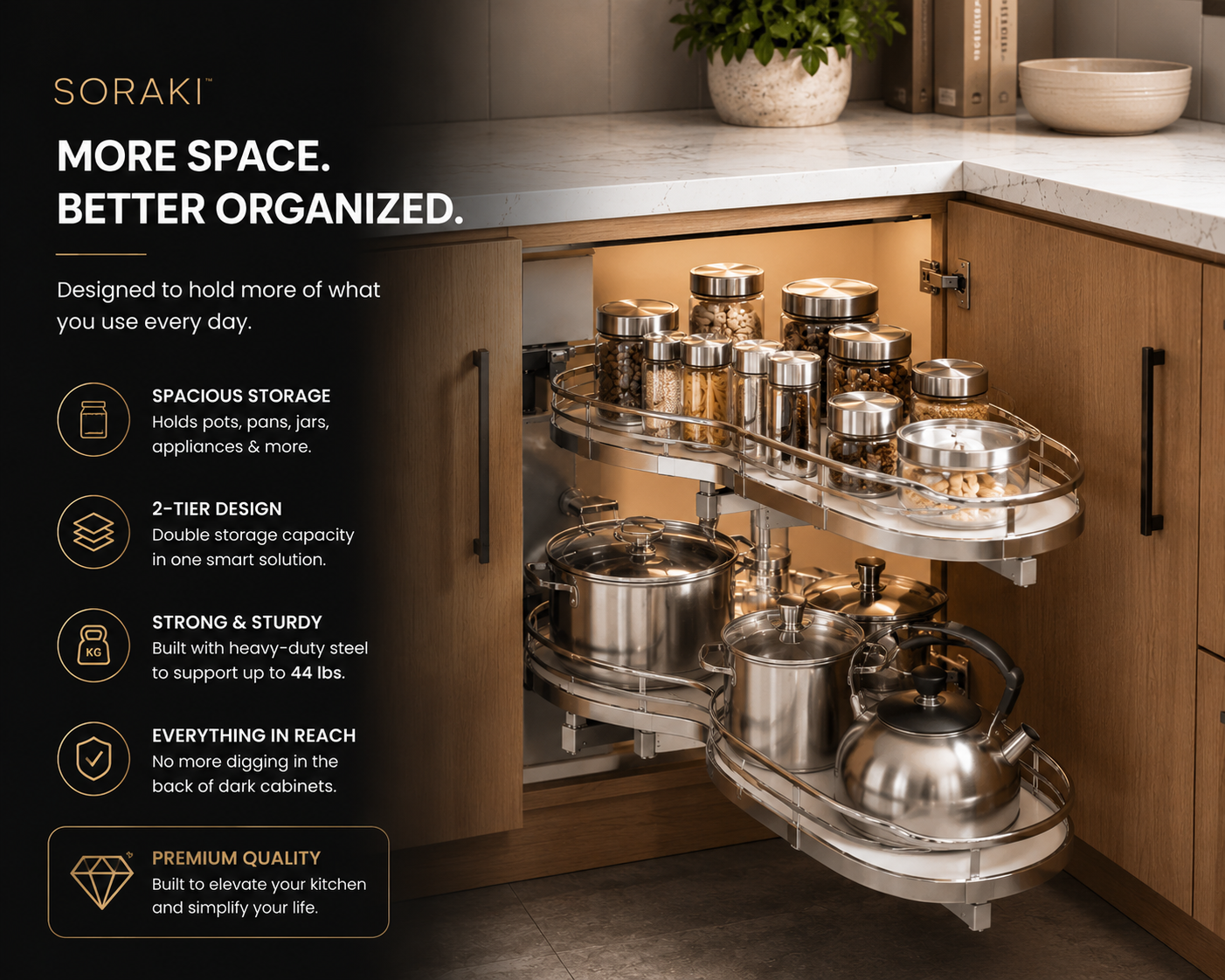 SORAKI™ Blind Corner Cabinet Organizer