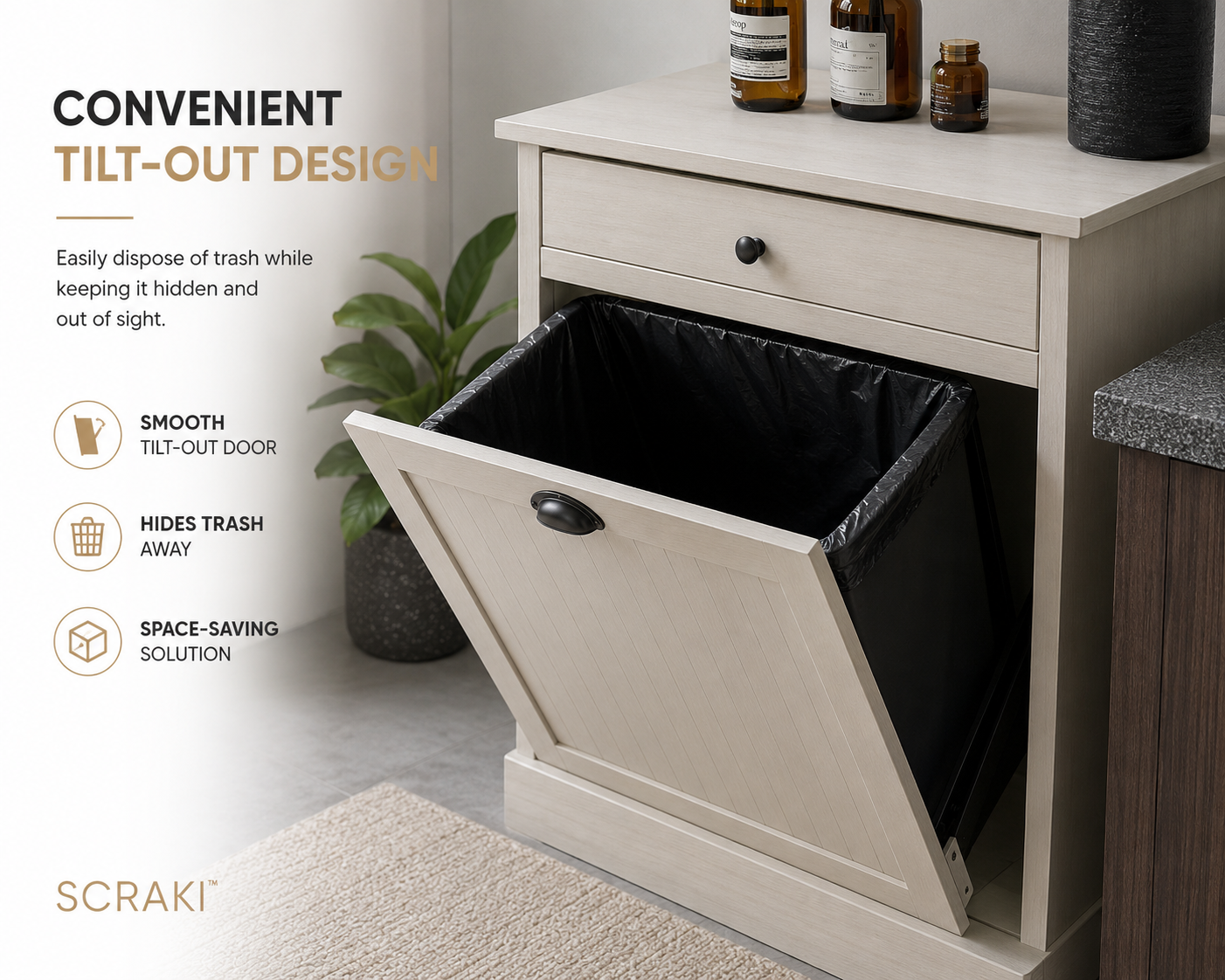 SORAKI™ Tilt-Out Trash Cabinet