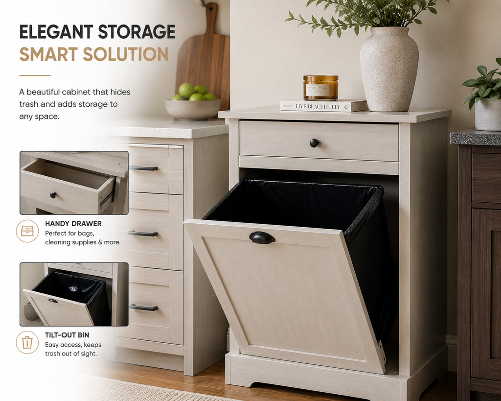 SORAKI™ Tilt-Out Trash Cabinet