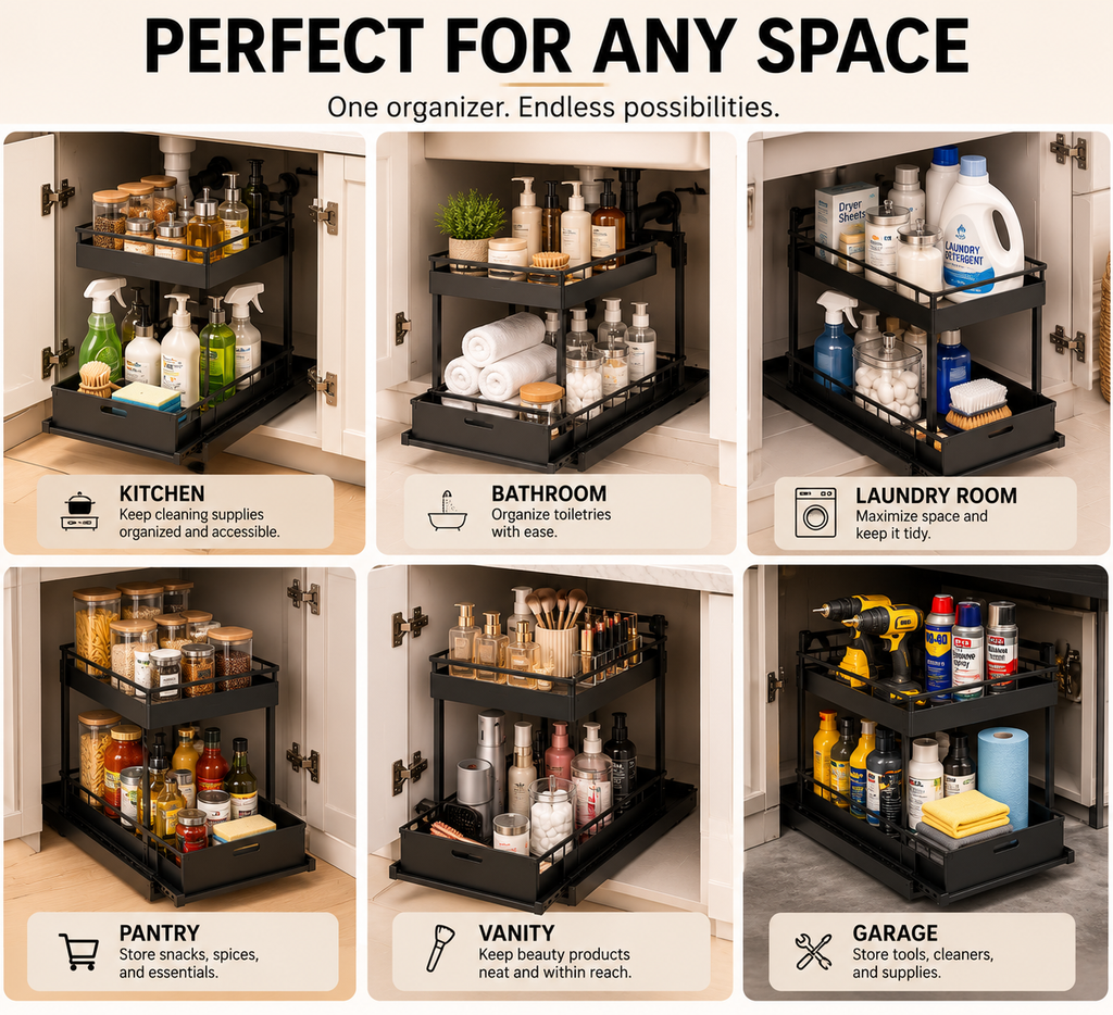 SORAKI™ Under Sink Organizer | Premium Pull-Out Storage